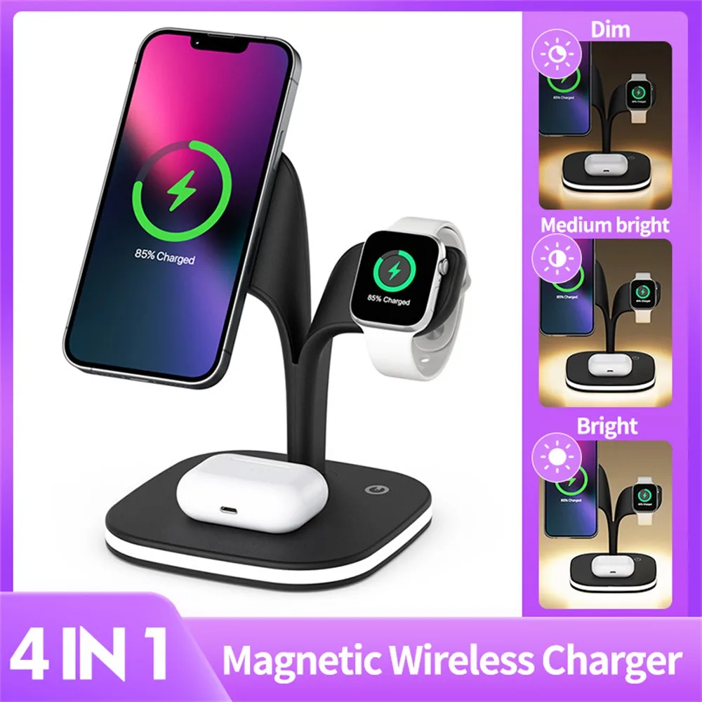Magnetic Wireless Charger Stand Adjustable LED Light Fast Wireless Charging Station For iPhone 16 15 Pro Max Apple Watch AirPods
Magnetic Wireless Charger Stand Adjustable LED Light Fast Wireless Charging Station For iPhone 16 15 Pro Max Apple Watch AirPods