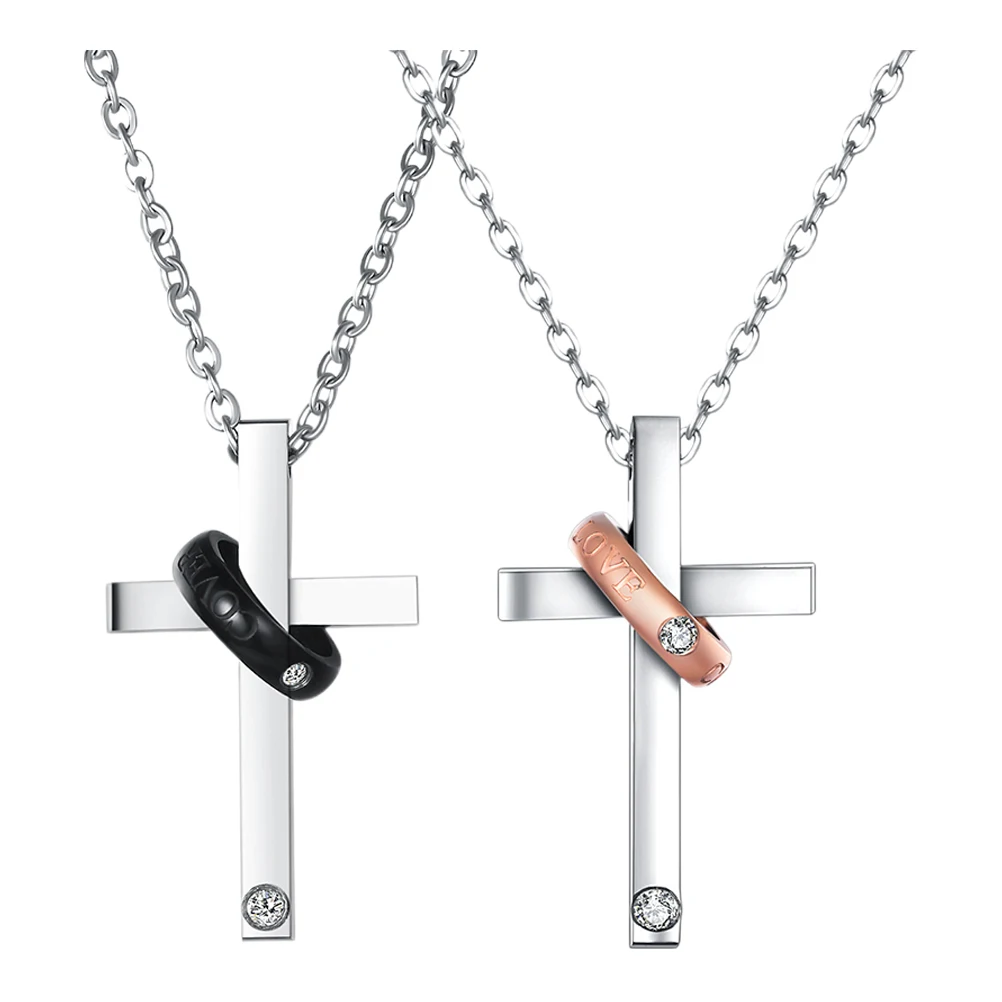 2Pcs Couple Cross Shape Adjustable Chain Length Gift Cross Shape Necklace for Her Valentine Necklaces Packaging Box
2Pcs Couple Cross Shape Adjustable Chain Length Gift Cross Shape Necklace for Her Valentine Necklaces Packaging Box