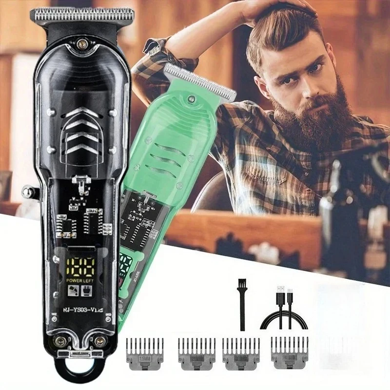 Transparent Body Electric Hair Clipper Professional Trimmer USB Rechargeable Hair Cutting Machine for Men Holiday Gift for Him
Transparent Body Electric Hair Clipper Professional Trimmer USB Rechargeable Hair Cutting Machine for Men Holiday Gift for Him