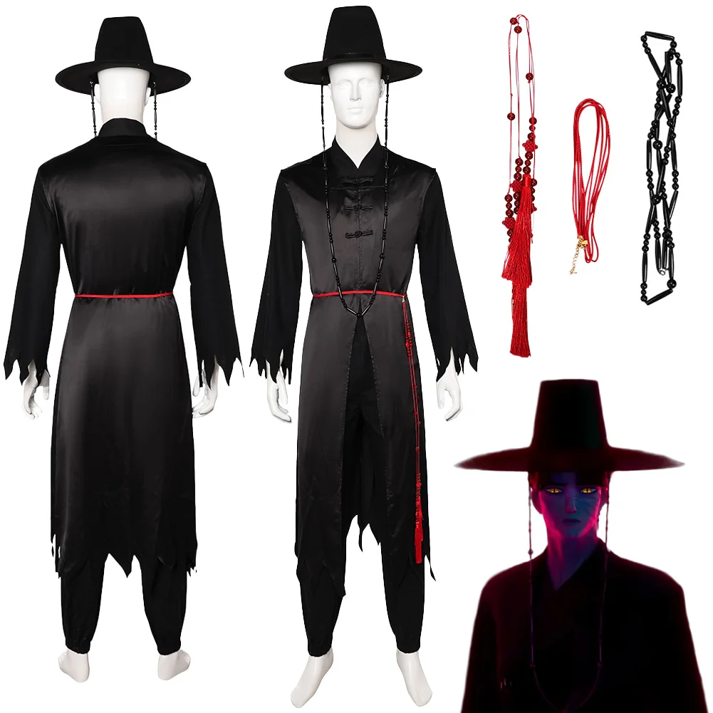 Fancy Dress Demon Hunter of KPop Saja Boys Jinu Cosplay For Men Black Hat Suits Clothing 2025 Movie Costume Man Fantasia Outfits
Fancy Dress Demon Hunter of KPop Saja Boys Jinu Cosplay For Men Black Hat Suits Clothing 2025 Movie Costume Man Fantasia Outfits