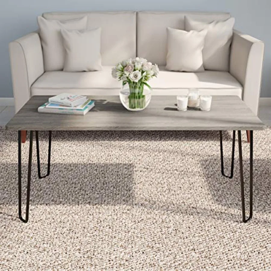 Coffee Table with Hairpin Legs - Modern Industrial Style Home Decor - -Look and Steel Accent Living Room Furniture
Coffee Table with Hairpin Legs - Modern Industrial Style Home Decor - -Look and Steel Accent Living Room Furniture