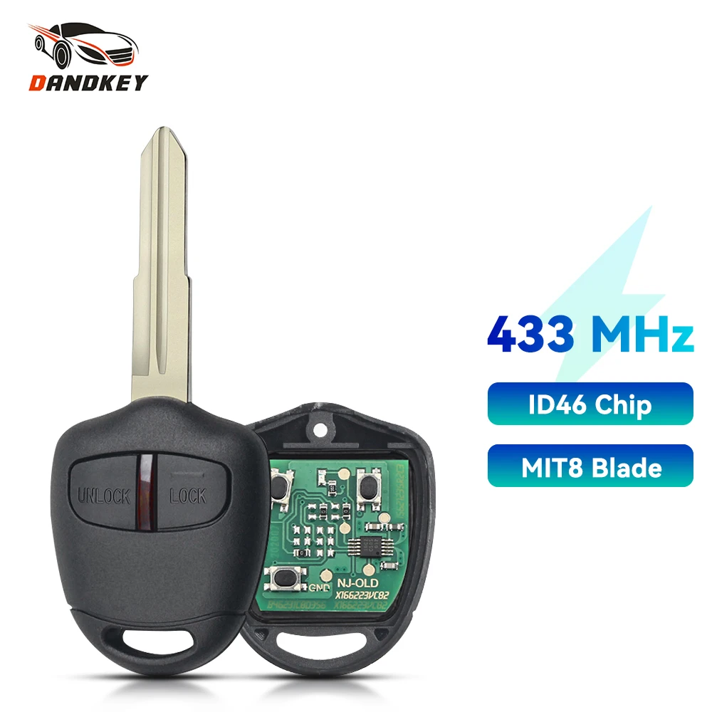 Dandkey 2 Buttons Remote Key 433MHz ID46 Chip For Mitsubishi L200 Shogun Outlander ASX Lancer Triton Lama Pajero MIT8 Blade
Dandkey 2 Buttons Remote Key 433MHz ID46 Chip For Mitsubishi L200 Shogun Outlander ASX Lancer Triton Lama Pajero MIT8 Blade