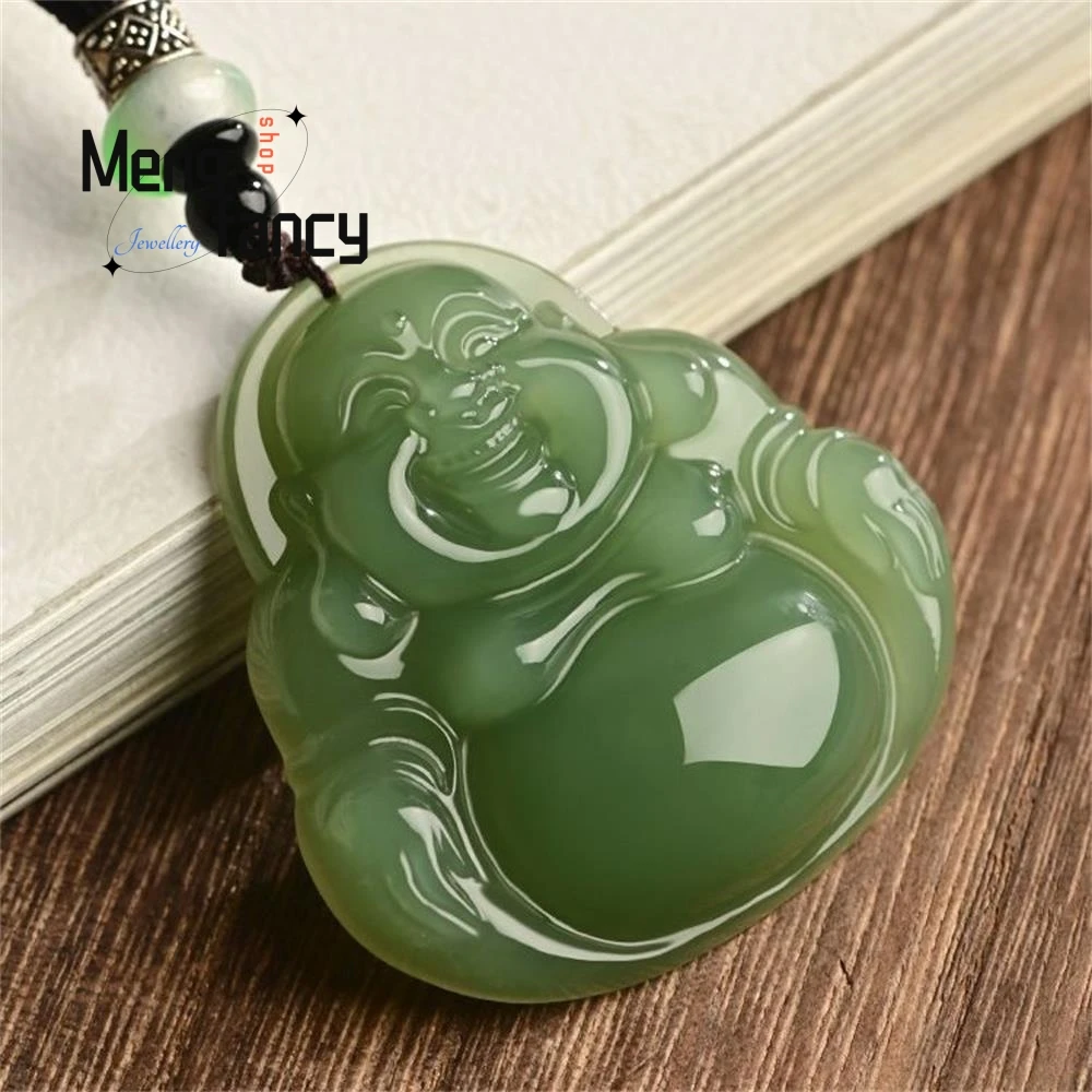 Natural Hetian White Jade Jasper Maitreya Buddha Pendant Simple Exquisite High-grade Buddhist Amulet Luxury Fashion Fine Jewelry
Natural Hetian White Jade Jasper Maitreya Buddha Pendant Simple Exquisite High-grade Buddhist Amulet Luxury Fashion Fine Jewelry