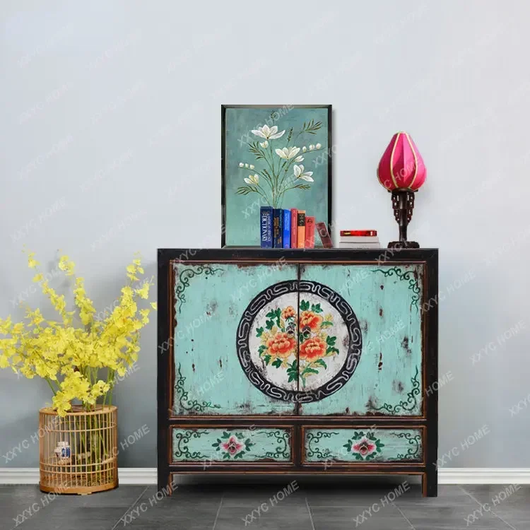 Entrance Cabinet Furniture Classical Solid Wood Hand-Painted Shoe Cabinet Side Cabinet
Entrance Cabinet Furniture Classical Solid Wood Hand-Painted Shoe Cabinet Side Cabinet