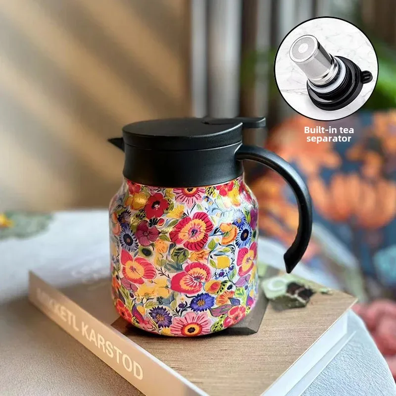 316 Stainless Steel Thermal Carafe 800ml Coffee Pot with Floral Painting with Tea Infuser Keep Warm Function Tea Pot Coffee Cup
316 Stainless Steel Thermal Carafe 800ml Coffee Pot with Floral Painting with Tea Infuser Keep Warm Function Tea Pot Coffee Cup