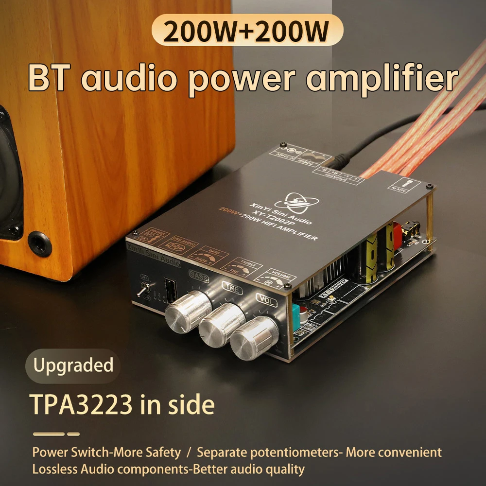 XY-T2002P Bluetooth Digital Sound Amplifier Module 200W*2 Audio Power Amplifiers Module TPA3223 T2002P AMP AUX
XY-T2002P Bluetooth Digital Sound Amplifier Module 200W*2 Audio Power Amplifiers Module TPA3223 T2002P AMP AUX
