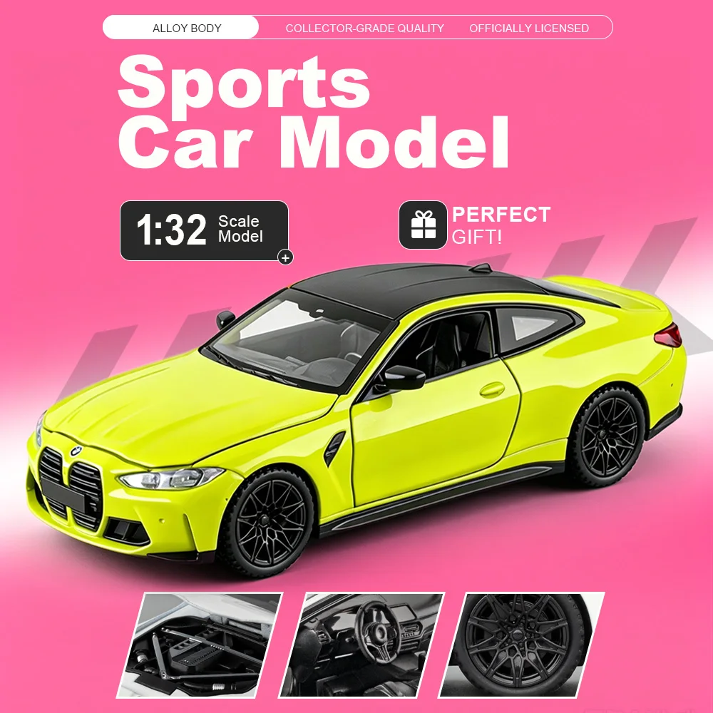 1:32 M4 GTR Alloy Models Toys Diecast Cars Trunk Can Be Opened Rear Wheel Return Force Vehices Christmas Holiday Gifts Surprise
1:32 M4 GTR Alloy Models Toys Diecast Cars Trunk Can Be Opened Rear Wheel Return Force Vehices Christmas Holiday Gifts Surprise