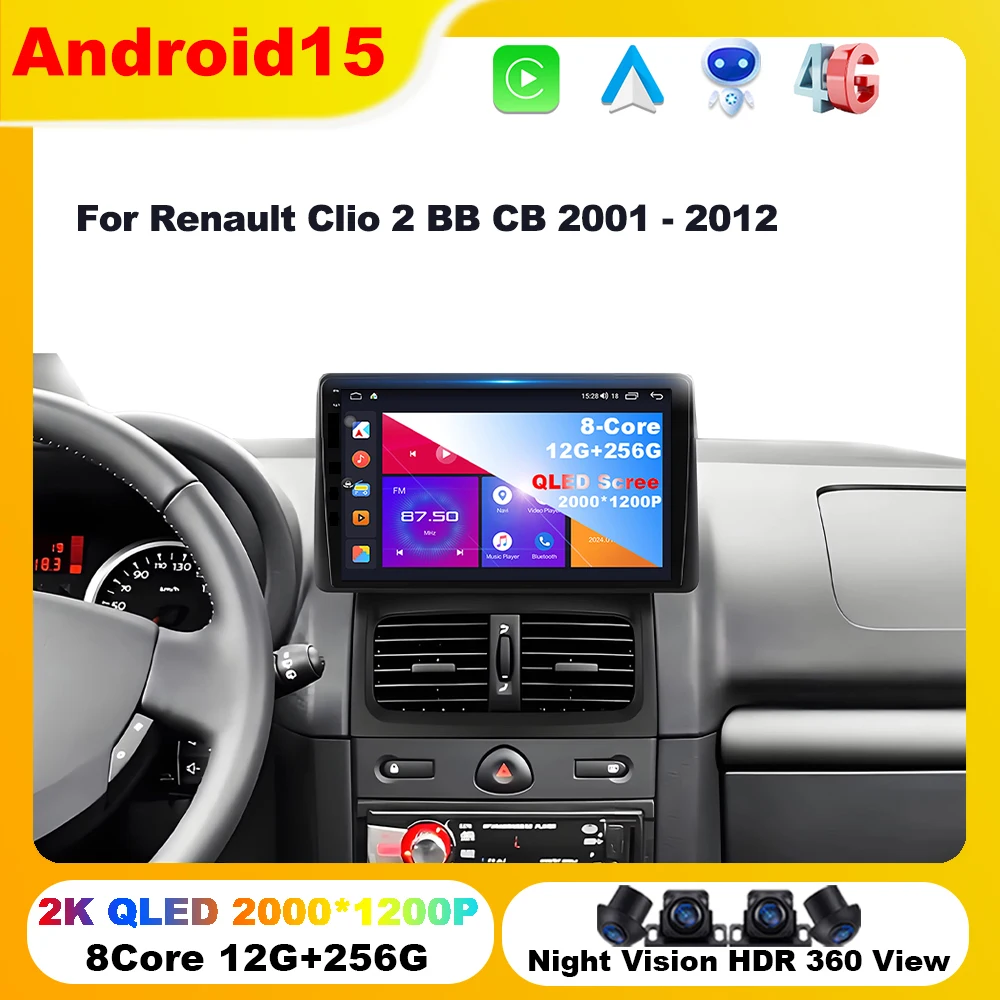 Android 15 For Renault Clio 2 BB CB 2001-2012Car Radio Carplay Auto Player Multimedia Navigation GPS WIFI BT Stereo 4G DVD 9inch
Android 15 For Renault Clio 2 BB CB 2001-2012Car Radio Carplay Auto Player Multimedia Navigation GPS WIFI BT Stereo 4G DVD 9inch
