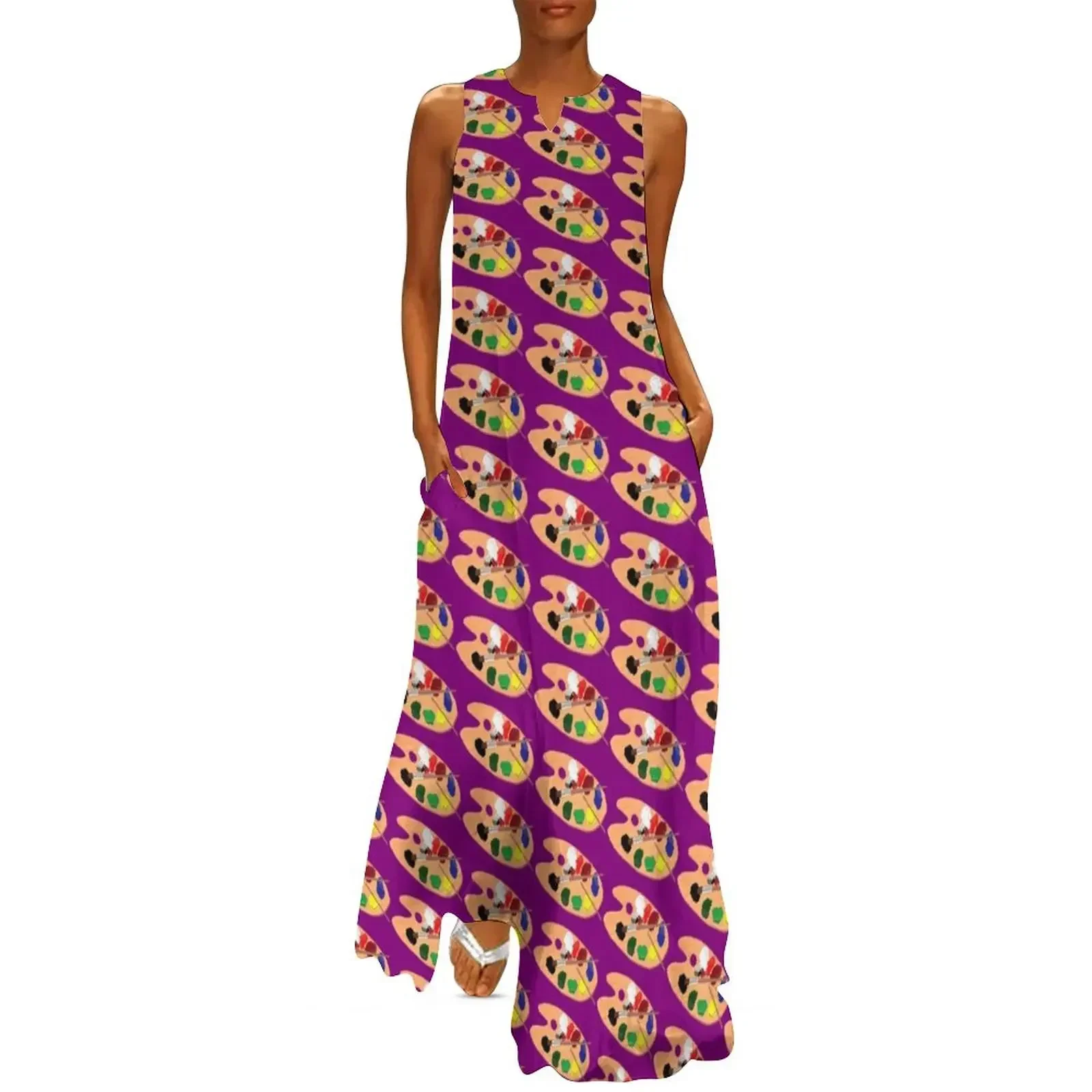 Artist Paint Palette Pattern (Royal Purple Background) Long Dress dresses for prom Dress
Artist Paint Palette Pattern (Royal Purple Background) Long Dress dresses for prom Dress