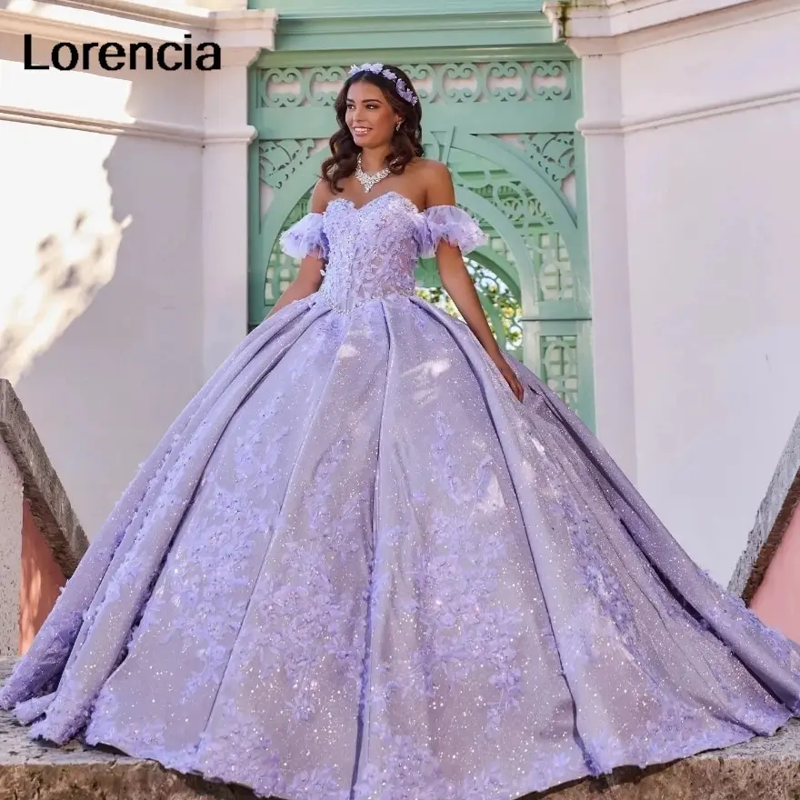 Lorencia Purple Lalic Quinceanera Dress 2024 Ball Gown 3D Flowers Applique Beaded With Cape Sweet 16 Vestidos De 15 Años YQD697
Lorencia Purple Lalic Quinceanera Dress 2024 Ball Gown 3D Flowers Applique Beaded With Cape Sweet 16 Vestidos De 15 Años YQD697
