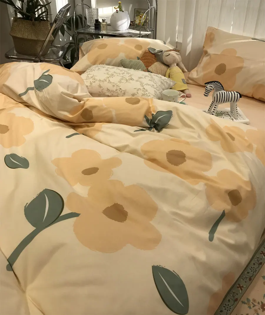 cute orange yellow flower beding set,lovely sweet cotton twin full queen king home textile flat sheet pillow case duvet cover
cute orange yellow flower beding set,lovely sweet cotton twin full queen king home textile flat sheet pillow case duvet cover
