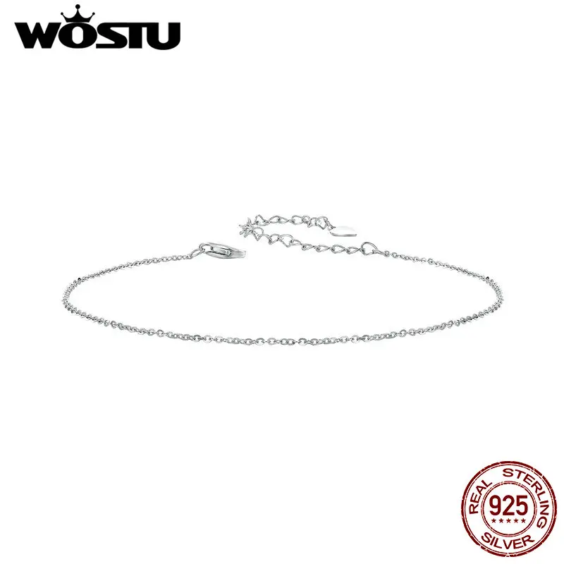 WOSTU Original 925 Sterling Silver Simplicity Sparkling O Adjustable Chain Anklet For Women Birthday Party Gift Fine Jewelry
WOSTU Original 925 Sterling Silver Simplicity Sparkling O Adjustable Chain Anklet For Women Birthday Party Gift Fine Jewelry