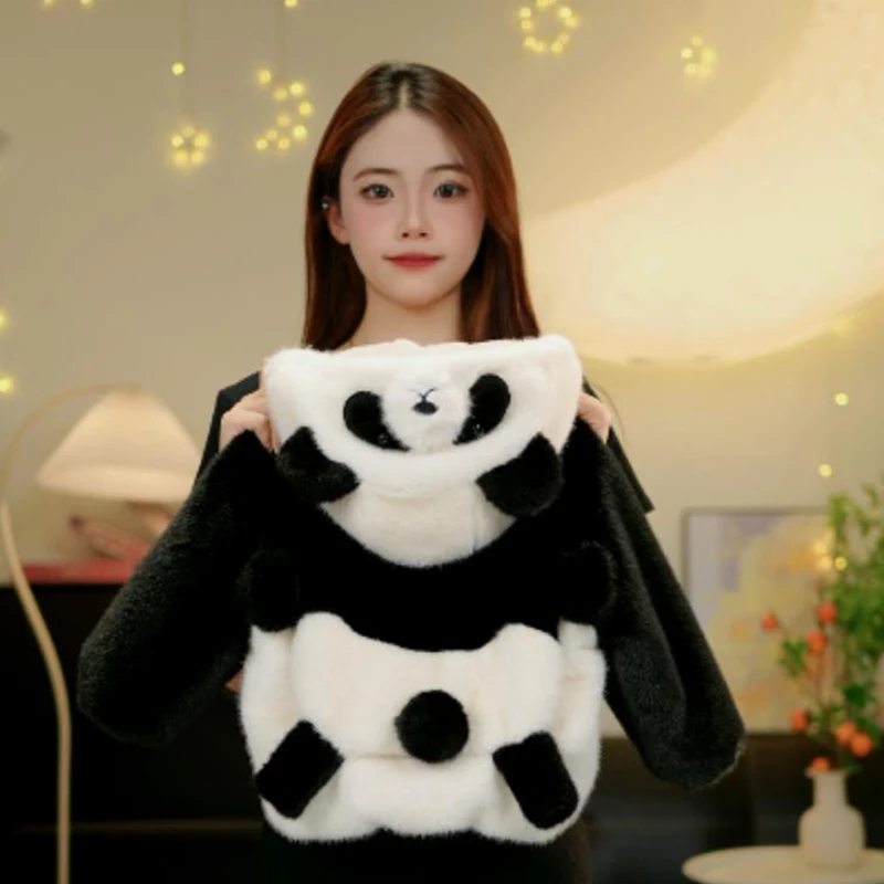 Adorable Cartoon Panda Baby Fur Coat Children's Cute Cartoon Hooded Fce Lined Warm Winter Clothes Thiened Zipper Closure
Adorable Cartoon Panda Baby Fur Coat Children's Cute Cartoon Hooded Fce Lined Warm Winter Clothes Thiened Zipper Closure
