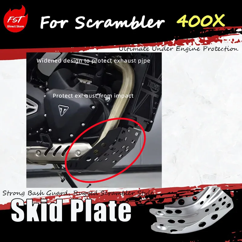 For the Scrambler 400X, the modified engine protection plate, the retro lower guard plate, the chassis decorative accessories
For the Scrambler 400X, the modified engine protection plate, the retro lower guard plate, the chassis decorative accessories