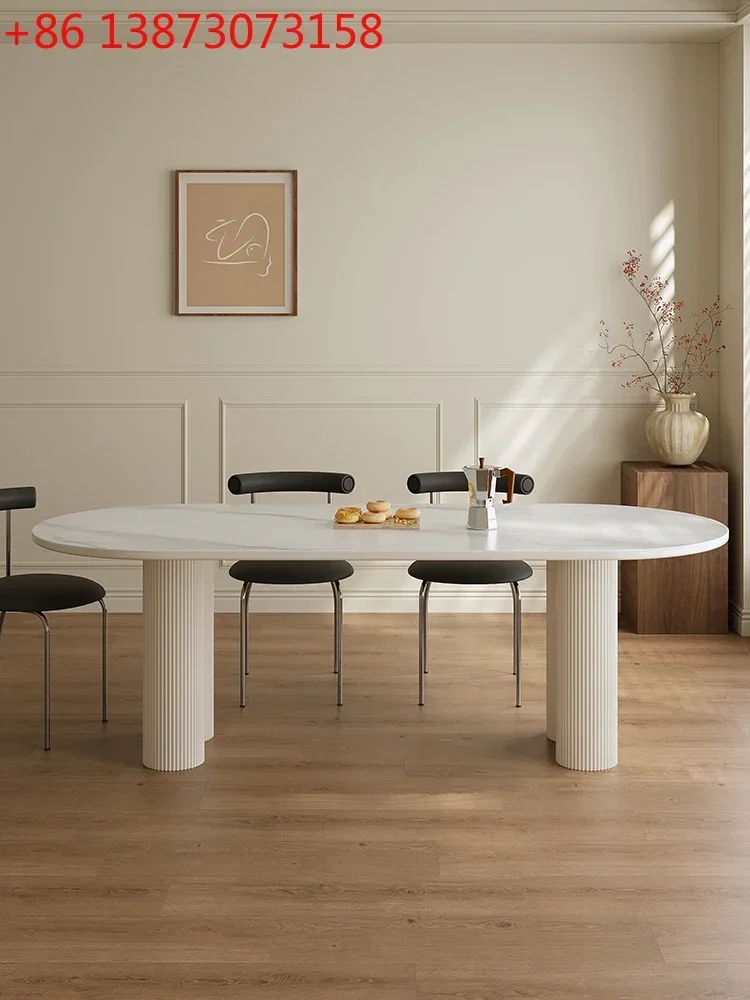 Cream Style Stone Plate Dining Table French Dining Table and Chair New Oval Home Dining Table
Cream Style Stone Plate Dining Table French Dining Table and Chair New Oval Home Dining Table