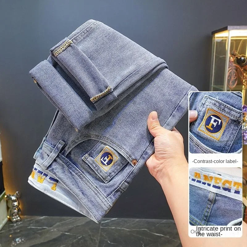 Versatile Washed Blue Embroidered Casual Comfortable Stretch Regular Fit Soft Slim Light Men's Jeans and Pants Trendy Fashion
Versatile Washed Blue Embroidered Casual Comfortable Stretch Regular Fit Soft Slim Light Men's Jeans and Pants Trendy Fashion