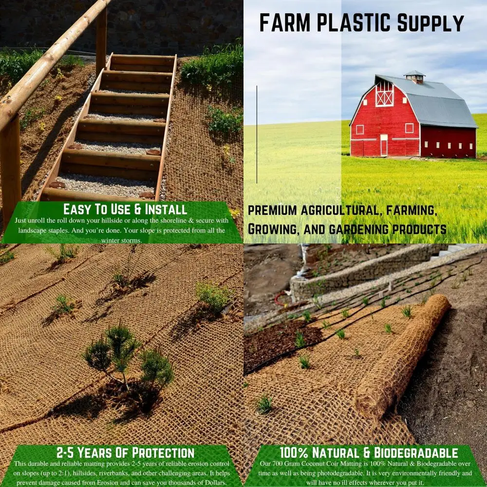 armPlasticSupply-100%BiodegradableCoirMat-6'x164'-700GCoirMattingRoll,ErosionControlBlanket,CnutCoirMat,CnutErosionControlBlanke
armPlasticSupply-100%BiodegradableCoirMat-6'x164'-700GCoirMattingRoll,ErosionControlBlanket,CnutCoirMat,CnutErosionControlBlanke