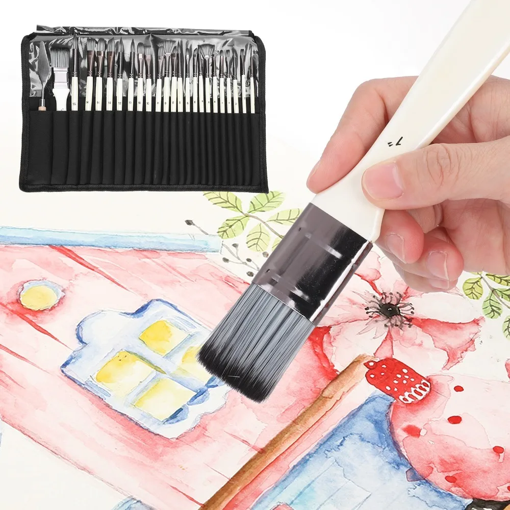 24PCS Nylon Brush Set with Ergonomic Wooden Handle Dense Brush Heads Painting Brushes Resilient Filaments Rock Painting Brushes
24PCS Nylon Brush Set with Ergonomic Wooden Handle Dense Brush Heads Painting Brushes Resilient Filaments Rock Painting Brushes