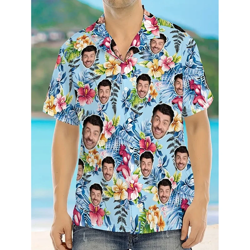 Customized Face Photo Hawaiian Shirt Funny Humour Personality 3D Print Short Sleeve Button Shirts 2025 Outdoor Beach Leisure
Customized Face Photo Hawaiian Shirt Funny Humour Personality 3D Print Short Sleeve Button Shirts 2025 Outdoor Beach Leisure