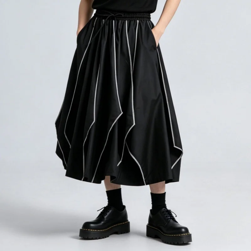 Men'S Casual Pants, Dark-Toned Irregular Skirt-Pants, Loose High-Waisted Wide-Leg Pants, Trendy New Model A31
Men'S Casual Pants, Dark-Toned Irregular Skirt-Pants, Loose High-Waisted Wide-Leg Pants, Trendy New Model A31