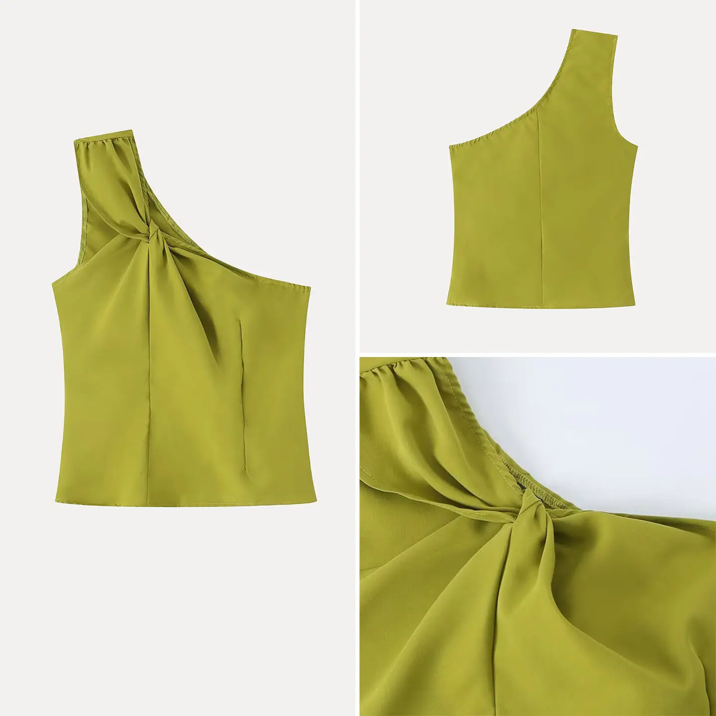 Fashionable Knot Design Single Shoulder Sleeveless Shirt Women's Summer Top Elegant Atmosphere Neutral Style Slim Fit Shirt
Fashionable Knot Design Single Shoulder Sleeveless Shirt Women's Summer Top Elegant Atmosphere Neutral Style Slim Fit Shirt