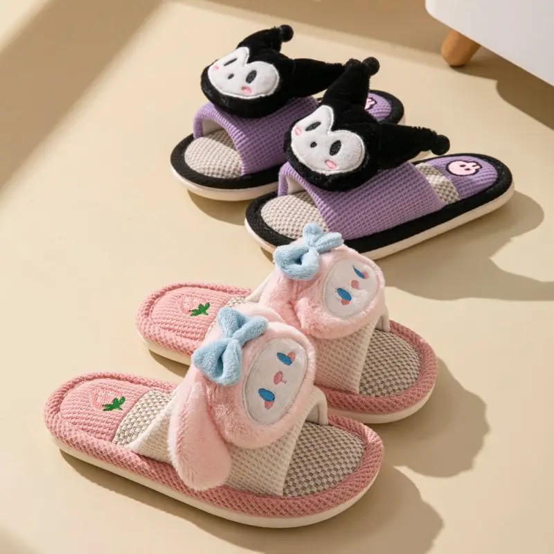 Kids Sanrio Slippers Kuromi Cinnamoroll Melody Cute Embroidery Design Breathable Waffle Fabric Indoor Home Sandals for Girls
Kids Sanrio Slippers Kuromi Cinnamoroll Melody Cute Embroidery Design Breathable Waffle Fabric Indoor Home Sandals for Girls