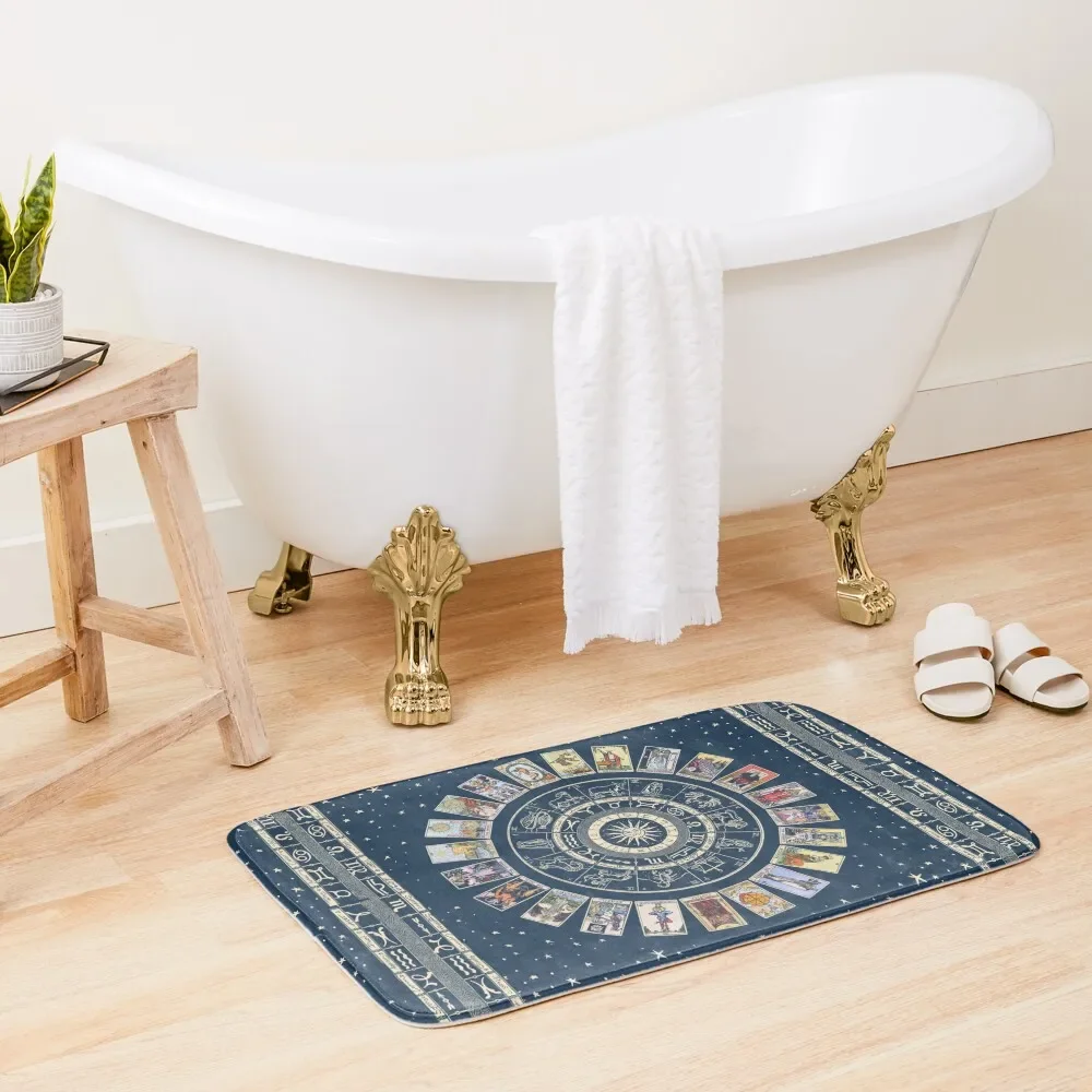 Royal Blue Wheel of the Zodiac, Astrology Chart & the Major Arcana Tarot Bath Mat Anti-Slip Shower Kitchens Entrance Carpet Mat
Royal Blue Wheel of the Zodiac, Astrology Chart & the Major Arcana Tarot Bath Mat Anti-Slip Shower Kitchens Entrance Carpet Mat
