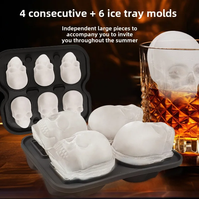 3D Diamond Skull Ice Cube Mold with Funnel Silicone Flexible 4-Cavity Ice Maker Mold Ice Cream Tool Cube Maker
3D Diamond Skull Ice Cube Mold with Funnel Silicone Flexible 4-Cavity Ice Maker Mold Ice Cream Tool Cube Maker
