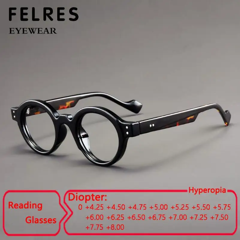 Thick Frame Round Vintage High Strength Reading Glasses Men Finished Presbyopia Readers Women Anti Blue Light Glasses +4.5 +8.0
Thick Frame Round Vintage High Strength Reading Glasses Men Finished Presbyopia Readers Women Anti Blue Light Glasses +4.5 +8.0