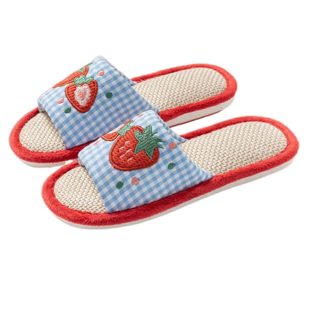Soft Strawberry House Linen Slippers Anti-slip Grid Stripe Indoor Slippers Flax Fruits Sweet Slippers Women Bedroom
Soft Strawberry House Linen Slippers Anti-slip Grid Stripe Indoor Slippers Flax Fruits Sweet Slippers Women Bedroom