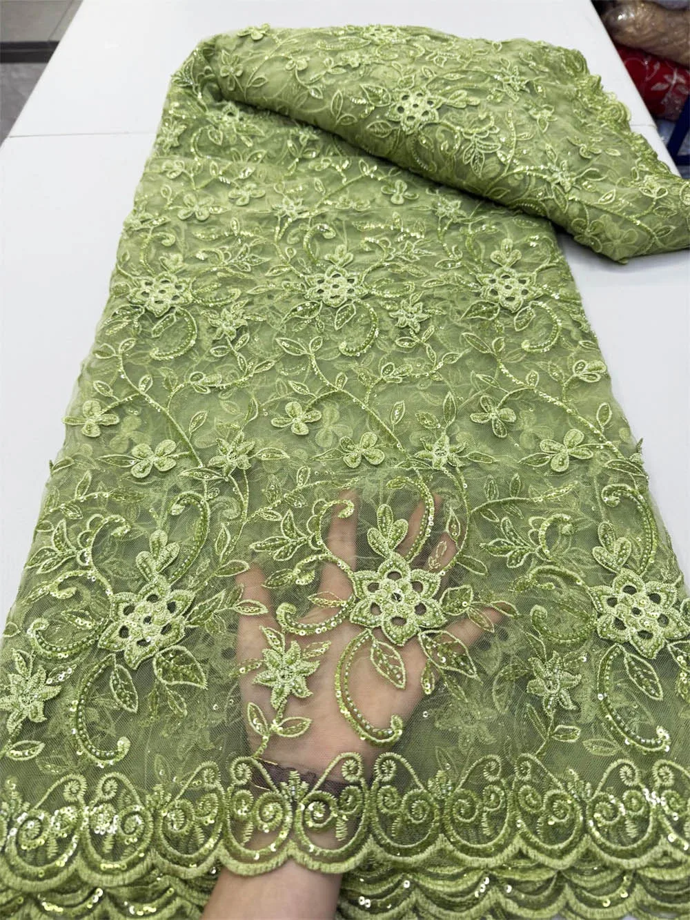 African Traditional French Mesh Lace Embroidery High Quality Nigerian Sewing Dress Fashion Wear with Sequins Beads COR46270
African Traditional French Mesh Lace Embroidery High Quality Nigerian Sewing Dress Fashion Wear with Sequins Beads COR46270