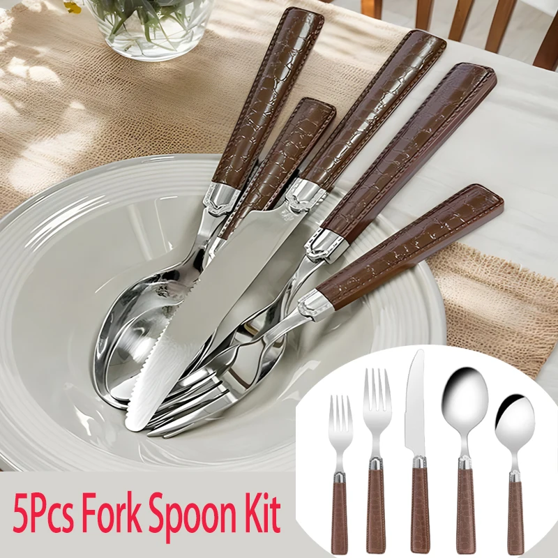 5Pcs Flatware Cutlery Set Stainless Steel Tableware Set Kitchen Knife Fork Spoon Dinnerware Tableware Knife Fork Tea Spoon
5Pcs Flatware Cutlery Set Stainless Steel Tableware Set Kitchen Knife Fork Spoon Dinnerware Tableware Knife Fork Tea Spoon