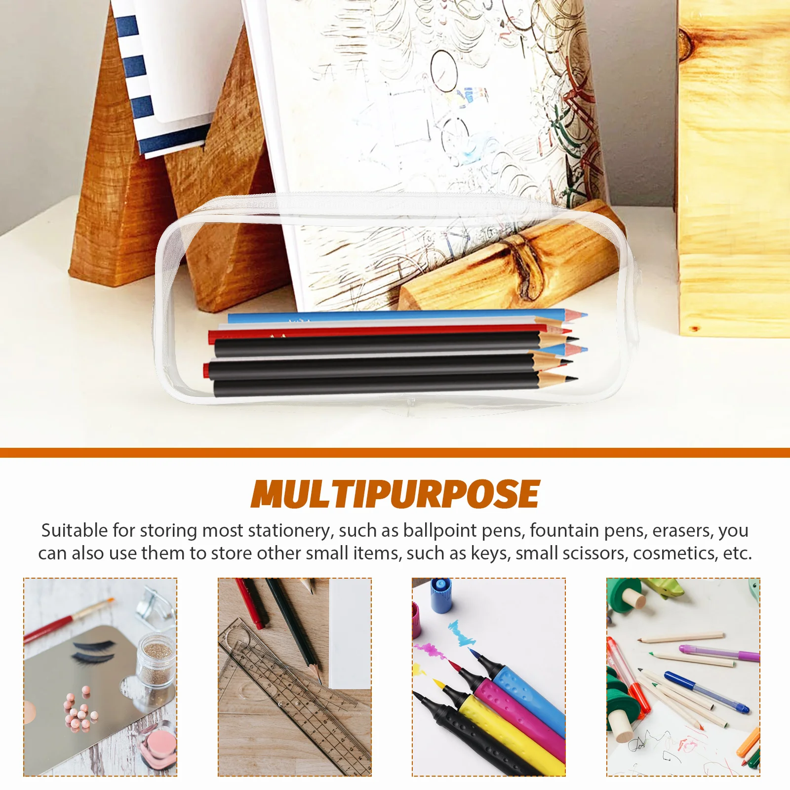 6Pcs Pencil Case Transparent Pen Bag Large Capacity Bag Toiletries Organizer Stationery Holder Travel Kids
6Pcs Pencil Case Transparent Pen Bag Large Capacity Bag Toiletries Organizer Stationery Holder Travel Kids