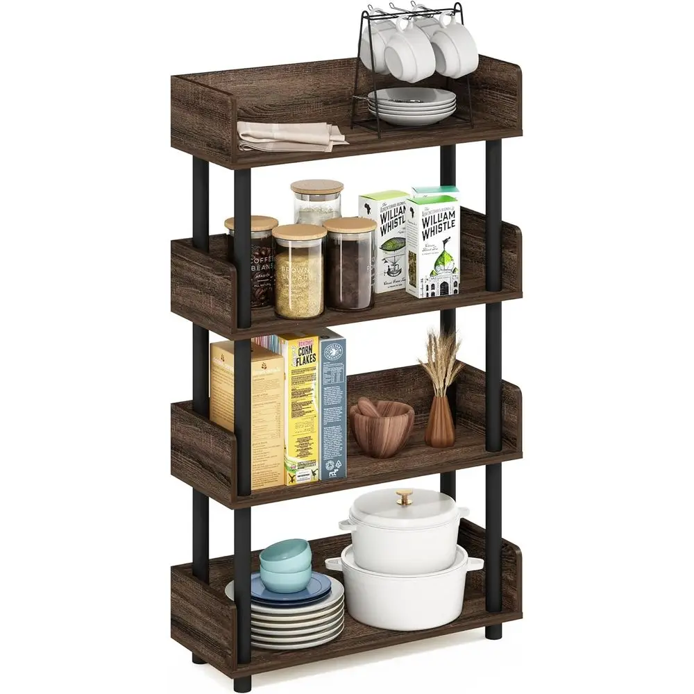 4-Tier Display Shelf, Storage Shelves, Book Shelf, Open Shelves with Rounded Corner Top Edges, for Organization and Storage,Livi
4-Tier Display Shelf, Storage Shelves, Book Shelf, Open Shelves with Rounded Corner Top Edges, for Organization and Storage,Livi