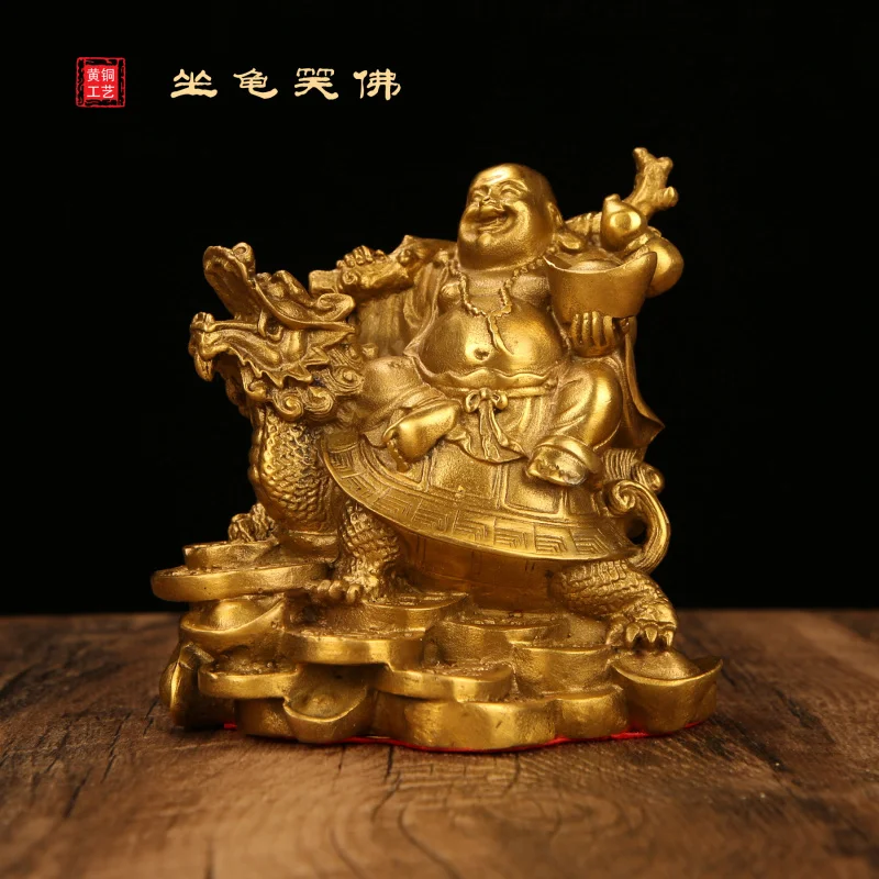 Brass Maitreya Figurine Sitting on Dragon Turtle Laughing Holding Treasure Big Belly Buddha Home Desktop De
Brass Maitreya Figurine Sitting on Dragon Turtle Laughing Holding Treasure Big Belly Buddha Home Desktop De
