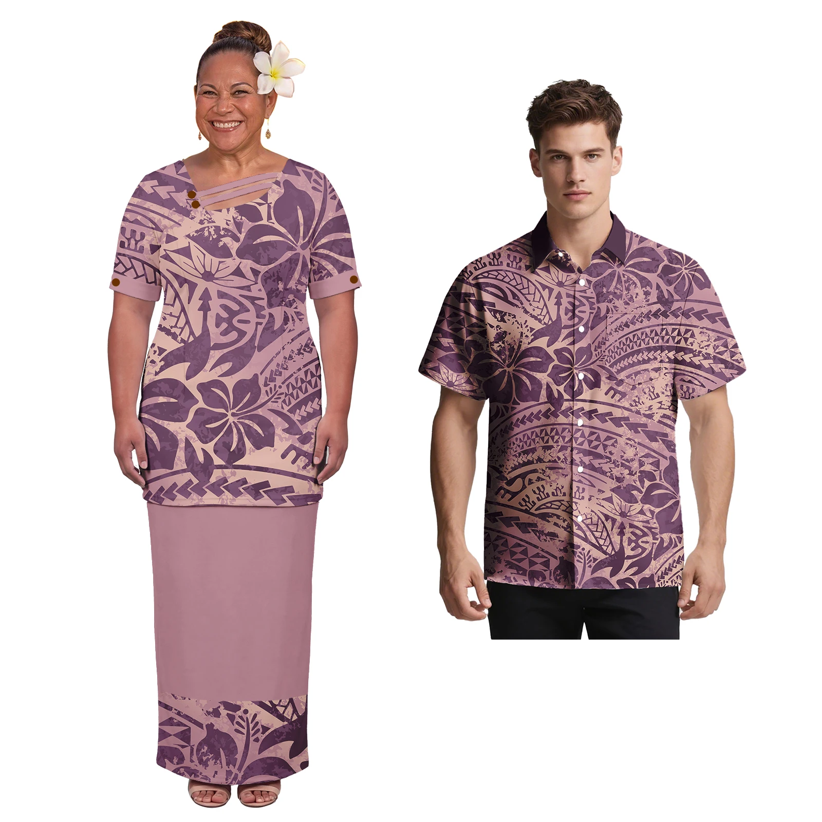 New Custom Pattern Puletasi Polynesian Pacific Island Buttoned Top Elegant Beach Party Dress For Women Couple Outfits
New Custom Pattern Puletasi Polynesian Pacific Island Buttoned Top Elegant Beach Party Dress For Women Couple Outfits