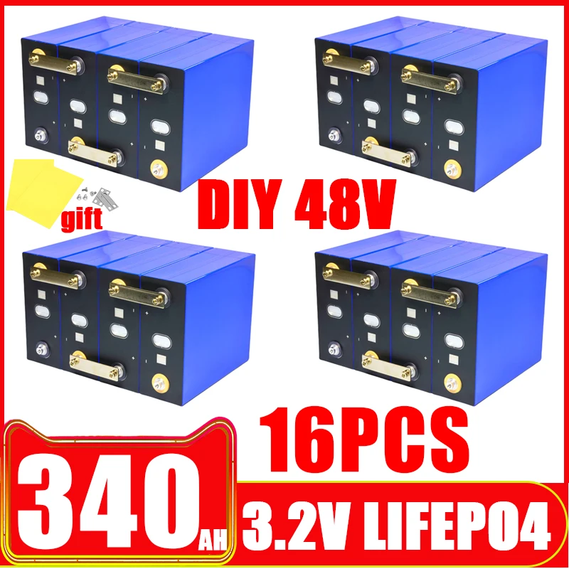 16pcs Grade A 3.2V 340AH 320Ah Lifepo4 Rechargeable Battery 10000 Cycles DIY 48V RV EV Boat Golf solar energy camping duty-free
16pcs Grade A 3.2V 340AH 320Ah Lifepo4 Rechargeable Battery 10000 Cycles DIY 48V RV EV Boat Golf solar energy camping duty-free