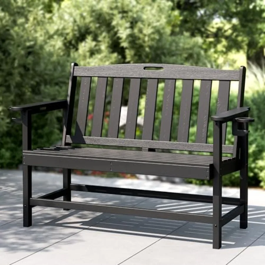 Outdoor bench for garden park yard porch use; HDPE material; gray color; weatherproof 700 lbs capacity 2-person seating
Outdoor bench for garden park yard porch use; HDPE material; gray color; weatherproof 700 lbs capacity 2-person seating