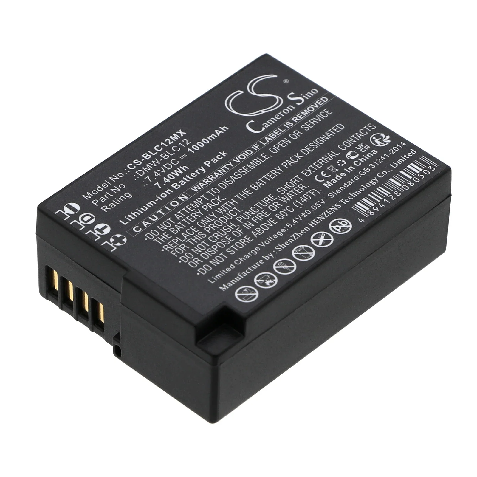 Li-ion Camera Battery DMW-BLC12 DMW-BLC12E for Leica V-Lux 4 Leica Q Panasonic Lumix DMC-GH2 FZ-2000 DMC-GH2KGK DMC-GH2KGK
Li-ion Camera Battery DMW-BLC12 DMW-BLC12E for Leica V-Lux 4 Leica Q Panasonic Lumix DMC-GH2 FZ-2000 DMC-GH2KGK DMC-GH2KGK