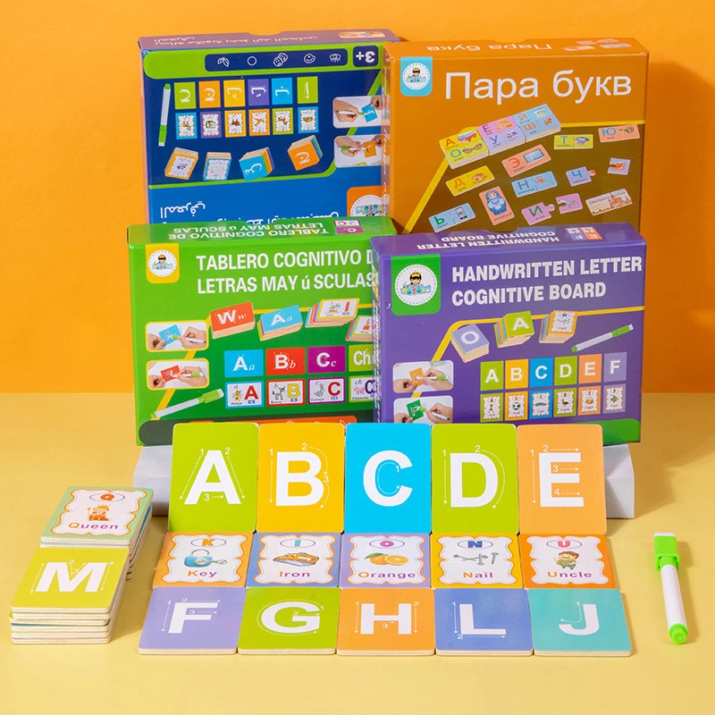 Russian/Arabic/Spanish/English Alphabet Spelling Words, Children's Literacy Card, Baby Enlightenment Cognitive Card
Russian/Arabic/Spanish/English Alphabet Spelling Words, Children's Literacy Card, Baby Enlightenment Cognitive Card