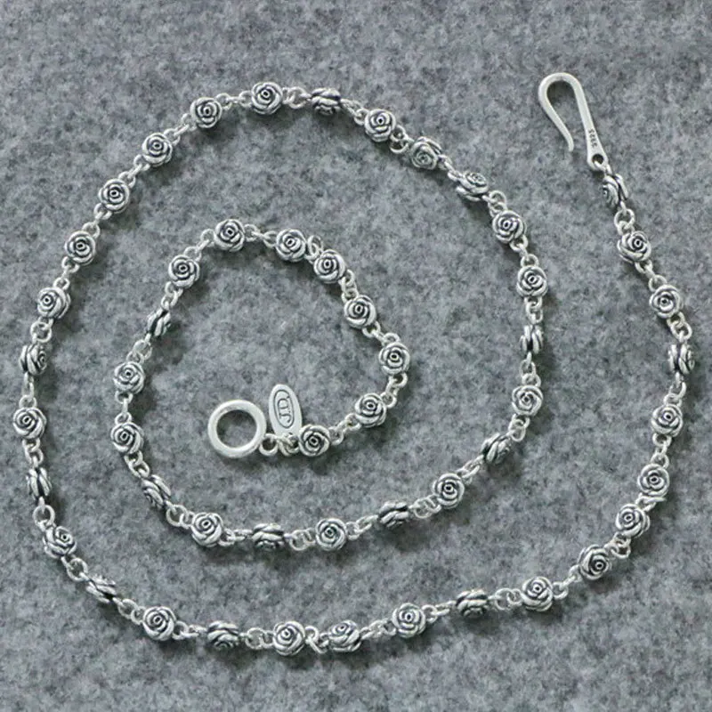 Punk Sterling Silver Rose Double Sided Chain for Men and Women's Trendy Necklace Korean Version Collar Chain Vintage Pendant Pen
Punk Sterling Silver Rose Double Sided Chain for Men and Women's Trendy Necklace Korean Version Collar Chain Vintage Pendant Pen