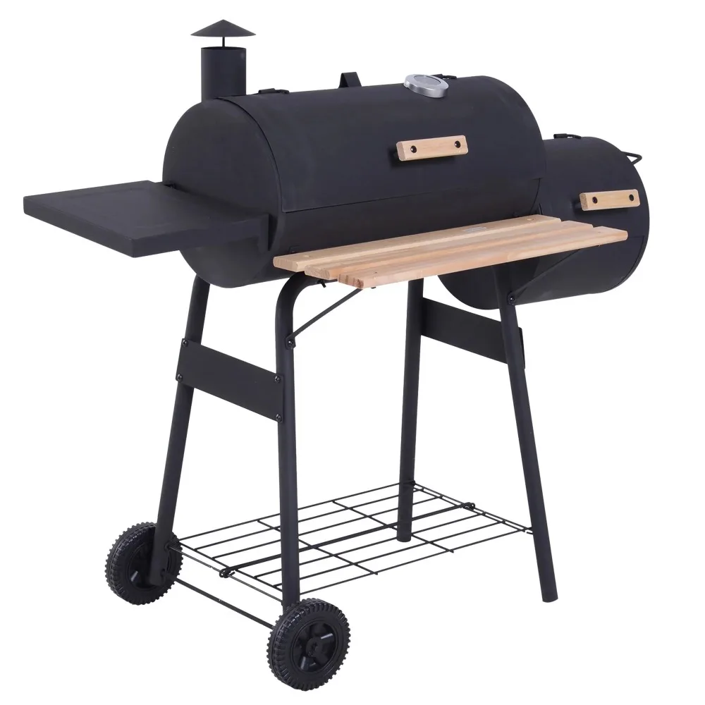 48" Steel Portable Backyard Charcoal BBQ Grill and Offset Smoker Combo The sturdy construction of the small BBQ Grills
48" Steel Portable Backyard Charcoal BBQ Grill and Offset Smoker Combo The sturdy construction of the small BBQ Grills