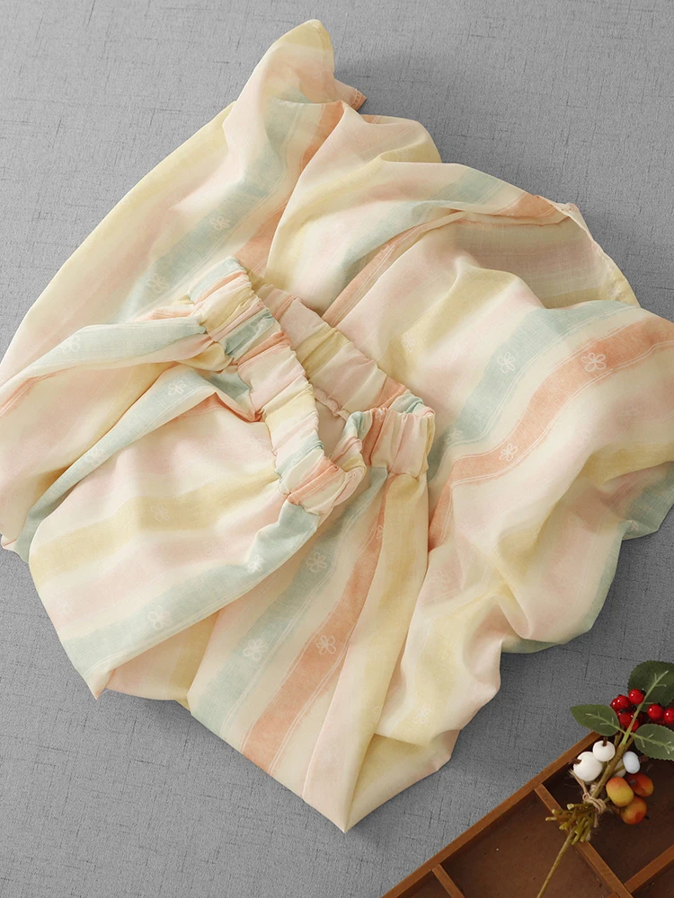 Rainbow Vintage Stripes Pleated A-Line Midi Skirt Women's plus Size Elegant Half-length Skirts Casual Commute Style
Rainbow Vintage Stripes Pleated A-Line Midi Skirt Women's plus Size Elegant Half-length Skirts Casual Commute Style