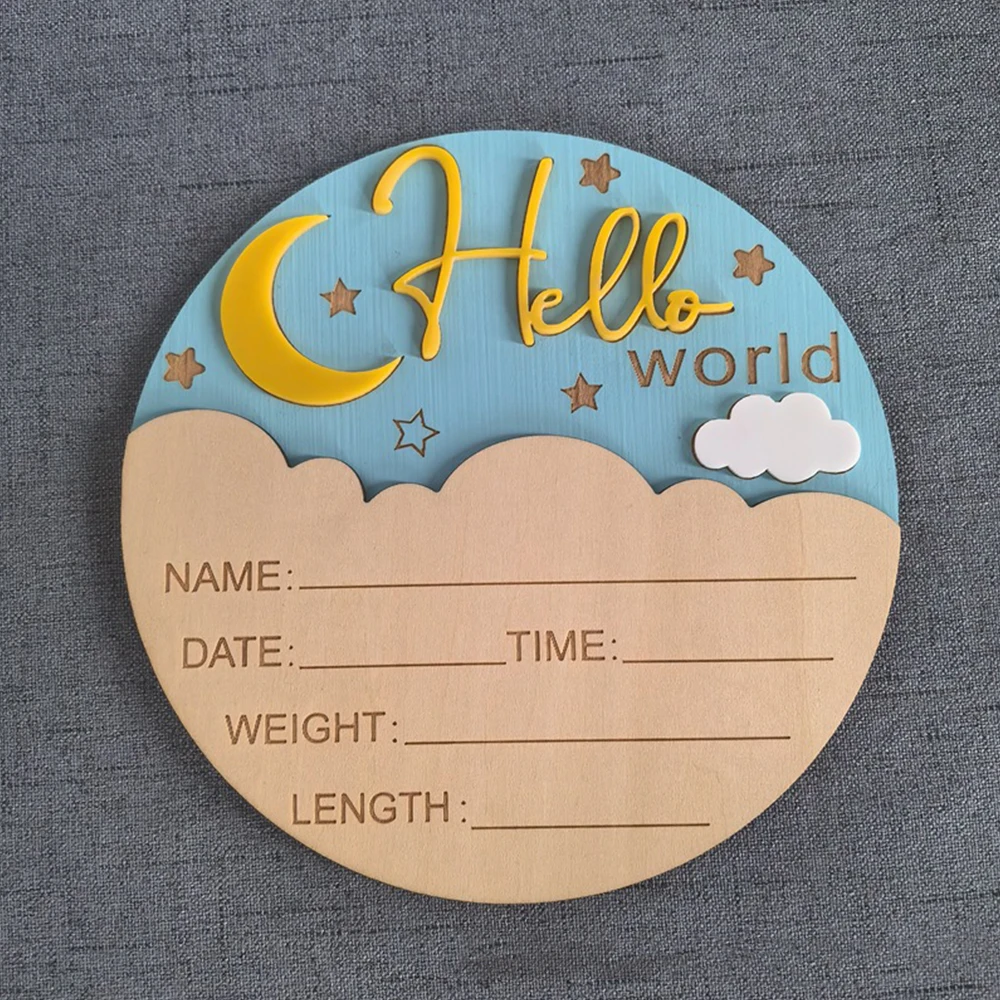 10pcs Hello World Wooden Birth Announcement Plaque Cloud For Baby Cute Newborn Sign Milestone Decorations
10pcs Hello World Wooden Birth Announcement Plaque Cloud For Baby Cute Newborn Sign Milestone Decorations