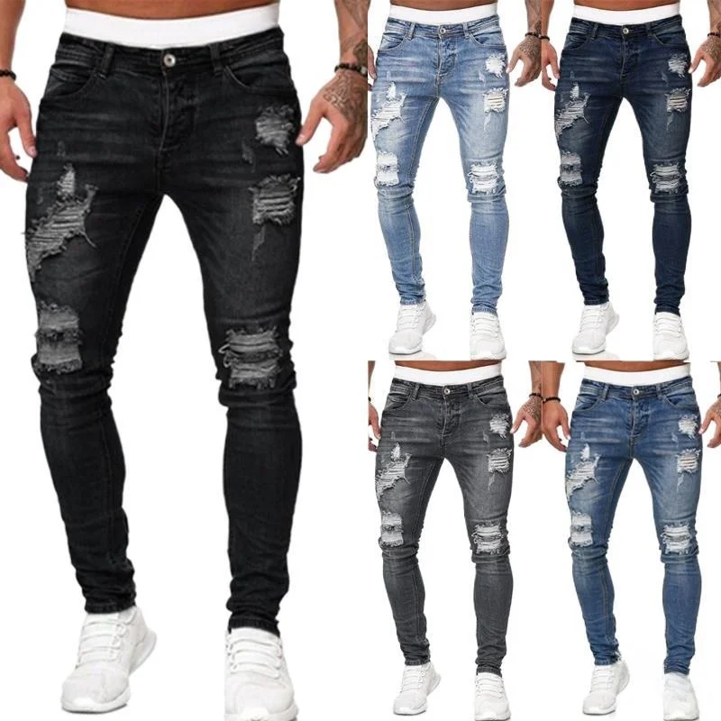 Trendy Men's Tight Fit Ripped Jeans mid Waist Cotton Spor Low Waist Cross Pants European Sle Casual Teenager Jeans
Trendy Men's Tight Fit Ripped Jeans mid Waist Cotton Spor Low Waist Cross Pants European Sle Casual Teenager Jeans