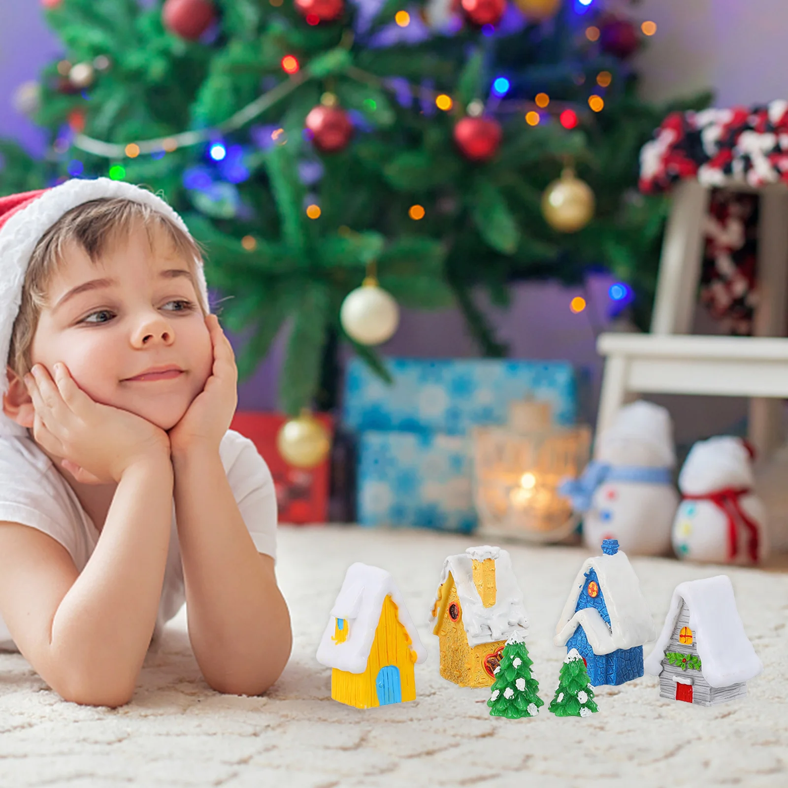 FUNOMOCYA 6 шт. Рождественский снежный домик фигурки Декор смолы мини-украшения аксессуары для кукольного домика красочные украшения из мха
FUNOMOCYA 6 шт. Рождественский снежный домик фигурки Декор смолы мини-украшения аксессуары для кукольного домика красочные украшения из мха