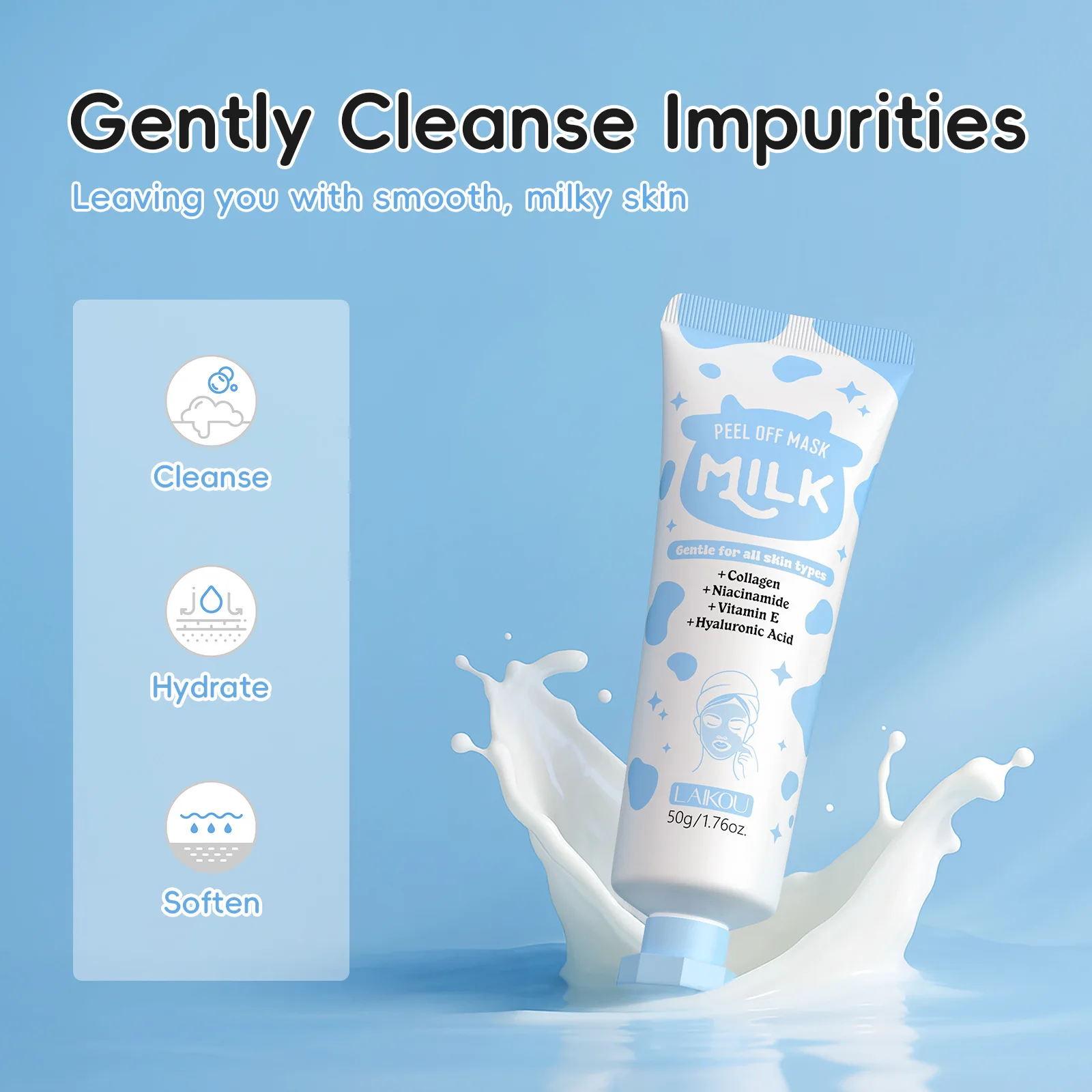 LAIKOU Cleaning Moisturizing Mask Milk Improve Skinsmoothness Tear Mask Hydrating Skin Care Products
LAIKOU Cleaning Moisturizing Mask Milk Improve Skinsmoothness Tear Mask Hydrating Skin Care Products