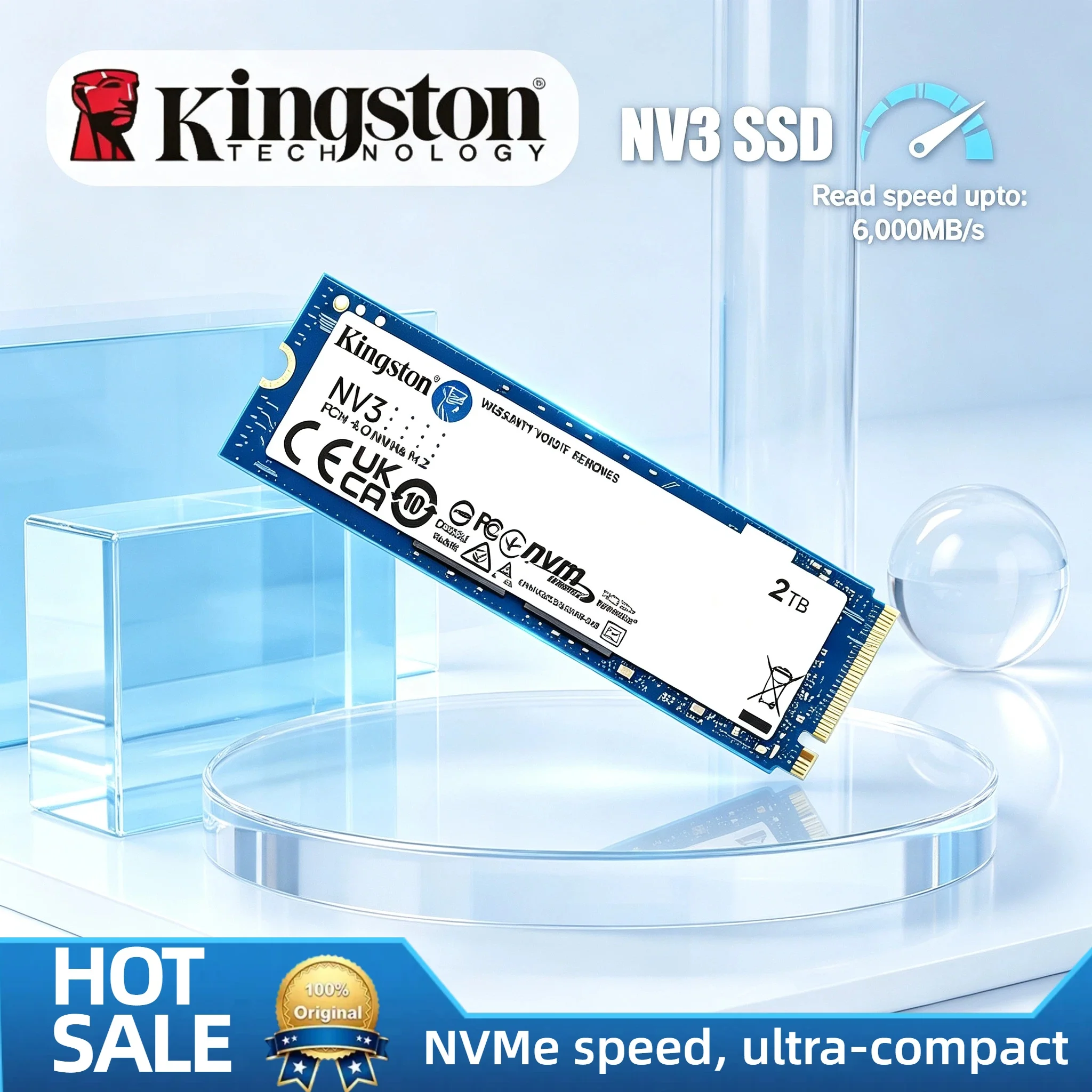 Kingston NV3 PCIe 4.0 M.2 NVMe SSD 2TB 1TB 500GB 2280 Up to 6000MB/s Internal Solid State Drive for PC Laptop Pro
Kingston NV3 PCIe 4.0 M.2 NVMe SSD 2TB 1TB 500GB 2280 Up to 6000MB/s Internal Solid State Drive for PC Laptop Pro
