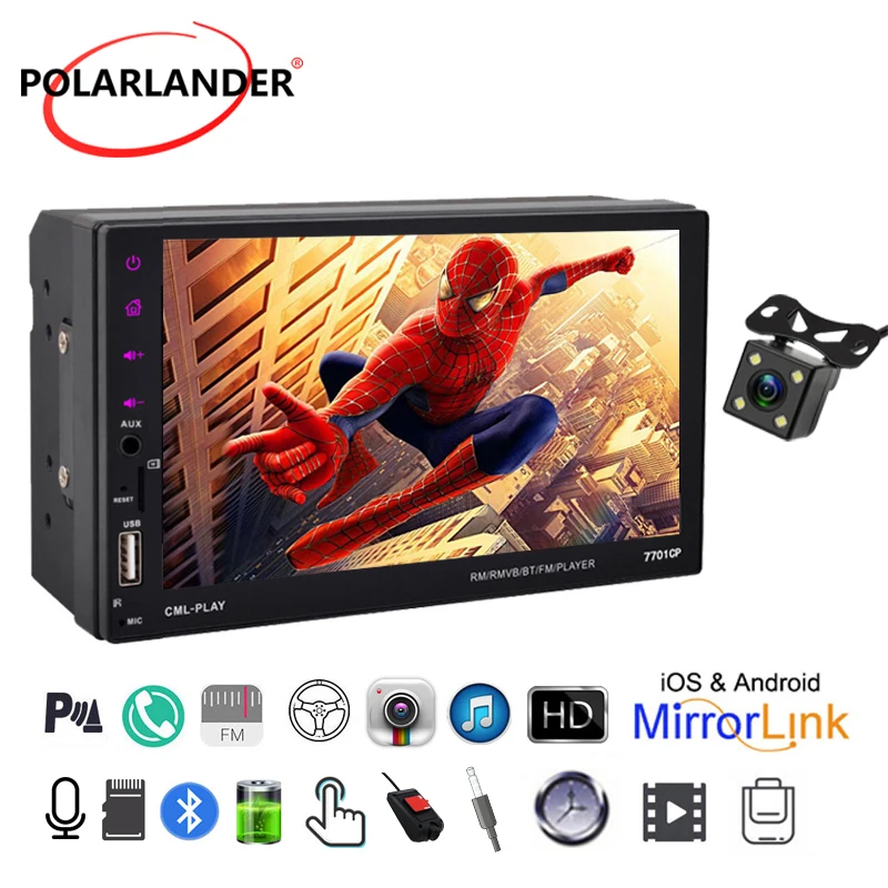 7 Inch 2 Din Car Stereo Wired Carplay Mirror Link 1024x600 Touch Screen Bluetooth 4.0 FM USB TF AUX Rear Camera Input
7 Inch 2 Din Car Stereo Wired Carplay Mirror Link 1024x600 Touch Screen Bluetooth 4.0 FM USB TF AUX Rear Camera Input