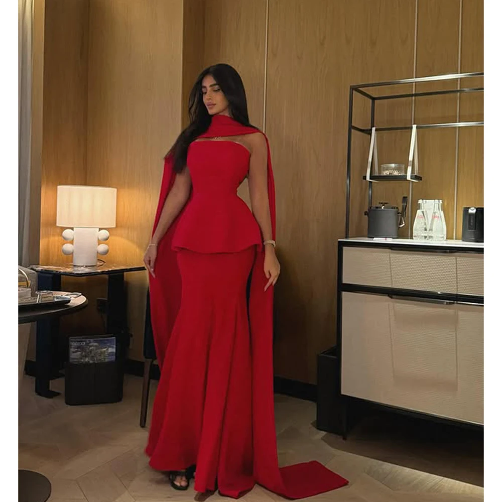 Custom Made Red Two-Pieces Straight Sexy Maxi Saudi Arab Gown Backless Floor Length Classic Evening Party Dress Shawl
Custom Made Red Two-Pieces Straight Sexy Maxi Saudi Arab Gown Backless Floor Length Classic Evening Party Dress Shawl